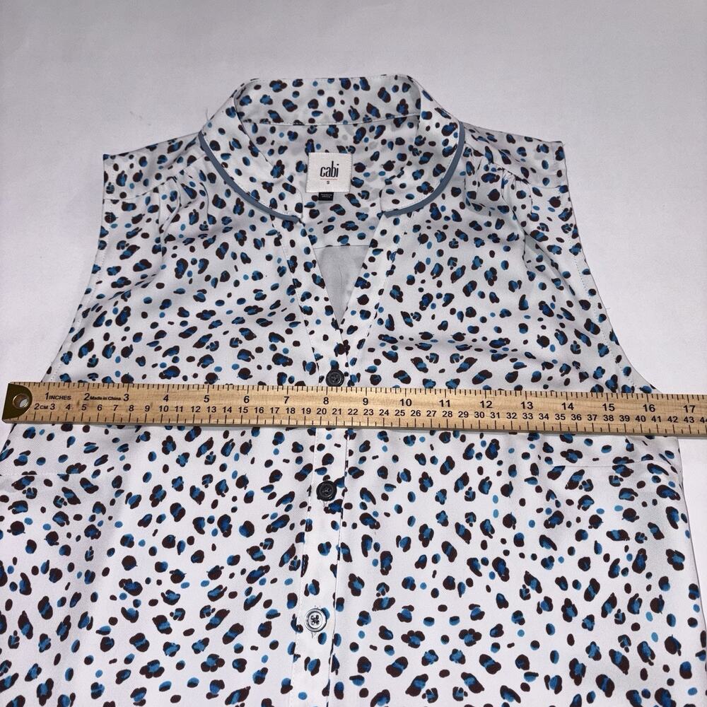 Cabi Women's Tunic Sleeveless Button Down Animal Print Dress Size S Preppy Chic - Picture 4 of 7